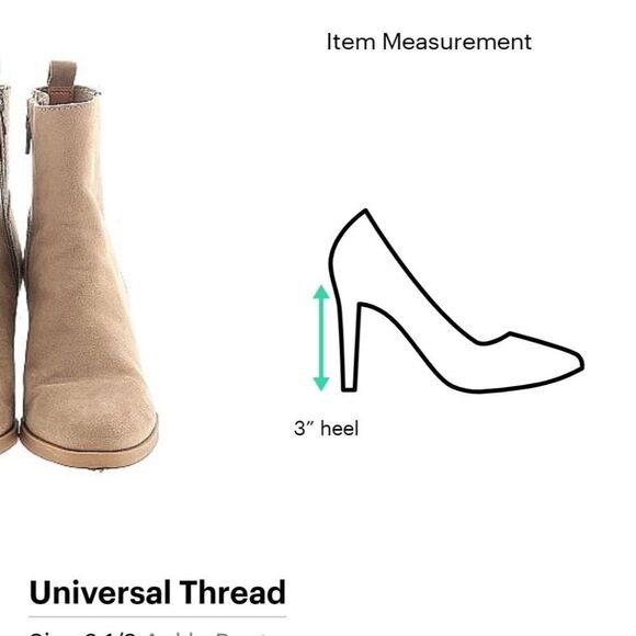 Universal Threads solid tan womens boots size 6 nwt side zip carmel booties boot - Picture 12 of 17